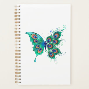 Schmetterling mit grünen Pfauenfedern Planer