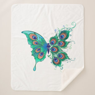 Schmetterling mit grünen Pfauenfedern Sherpadecke