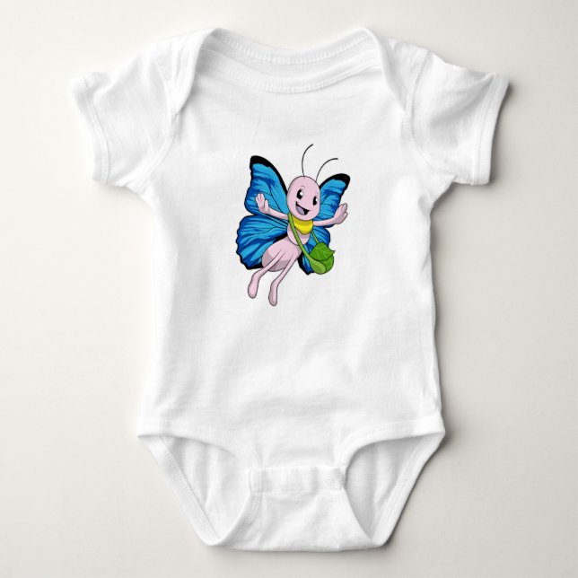 Schmetterling mit Handtasche Baby Strampler (Vorderseite)