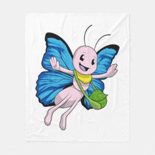 Schmetterling mit Handtasche Fleecedecke