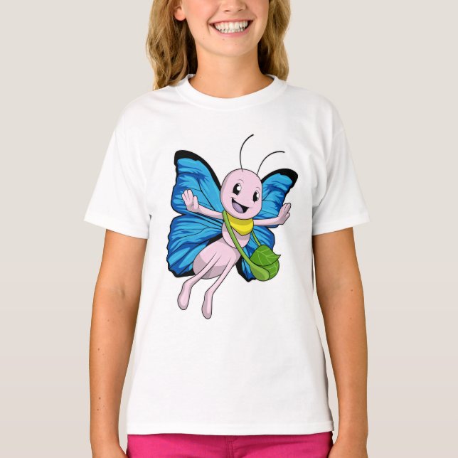 Schmetterling mit Handtasche T-Shirt (Vorderseite)