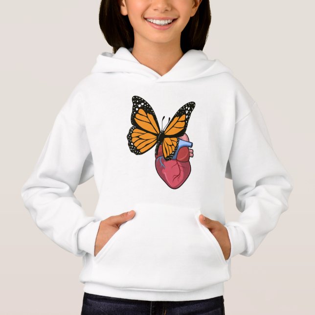 Schmetterling mit Herz Hoodie (Vorderseite)