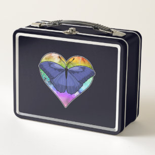 Schmetterling mit Herz Metall Brotdose