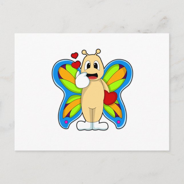 Schmetterling mit Herz Postkarte (Vorderseite)