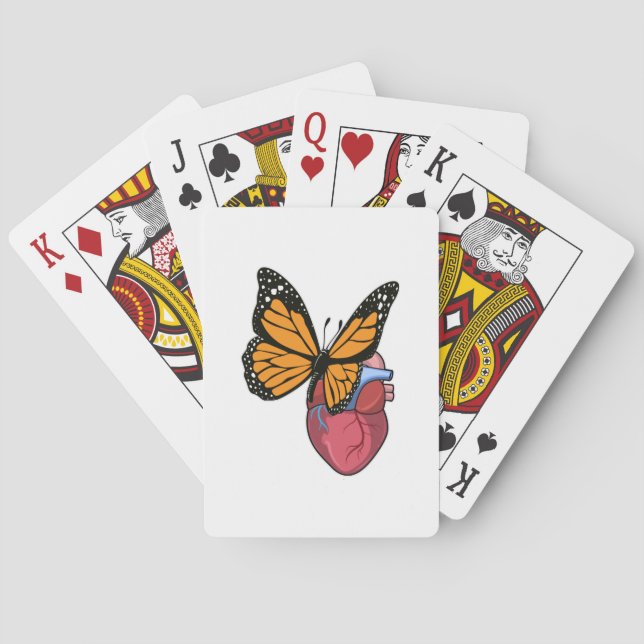 Schmetterling mit Herz Spielkarten (Rückseite)