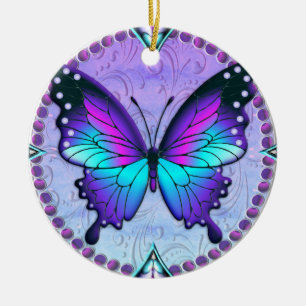 Schmetterling mit Hintergrund Keramik Ornament