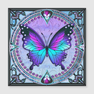 Schmetterling mit Hintergrund Magnetkarte