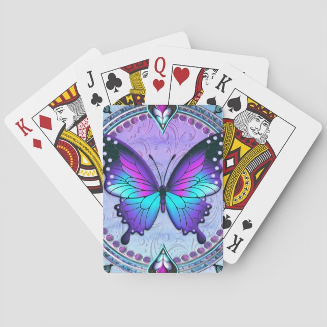 Schmetterling mit Hintergrund Spielkarten (Rückseite)