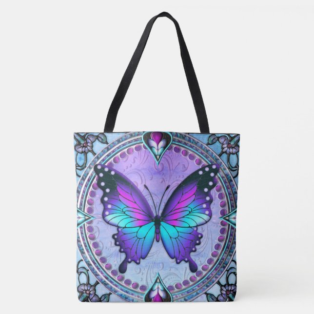 Schmetterling mit Hintergrund Tasche (Vorderseite)