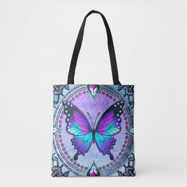Schmetterling mit Hintergrund Tasche (Vorderseite)