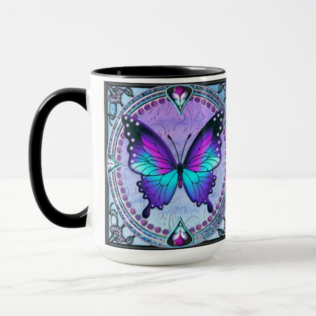 Schmetterling mit Hintergrund Tasse (Links)