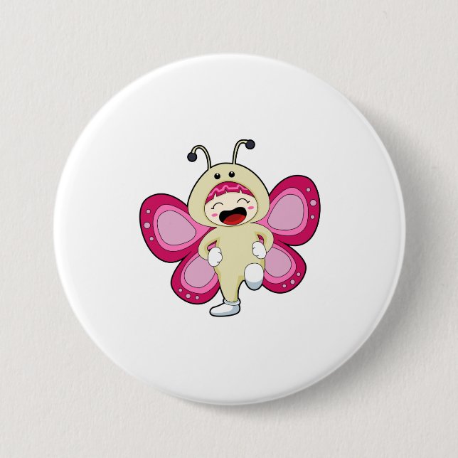 Schmetterling mit Kostüm Button (Vorderseite)