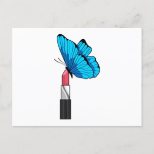 Schmetterling mit Lippenstift Postkarte