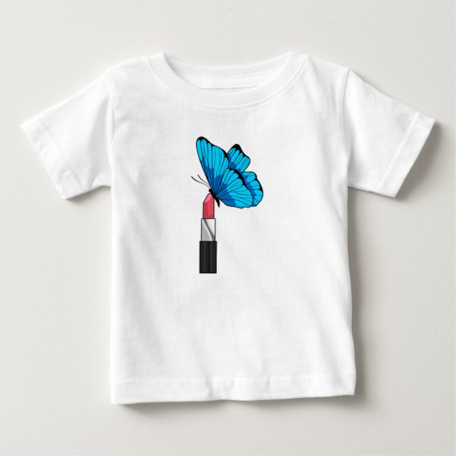 Schmetterling mit Lipstick Baby T-shirt (Vorderseite)