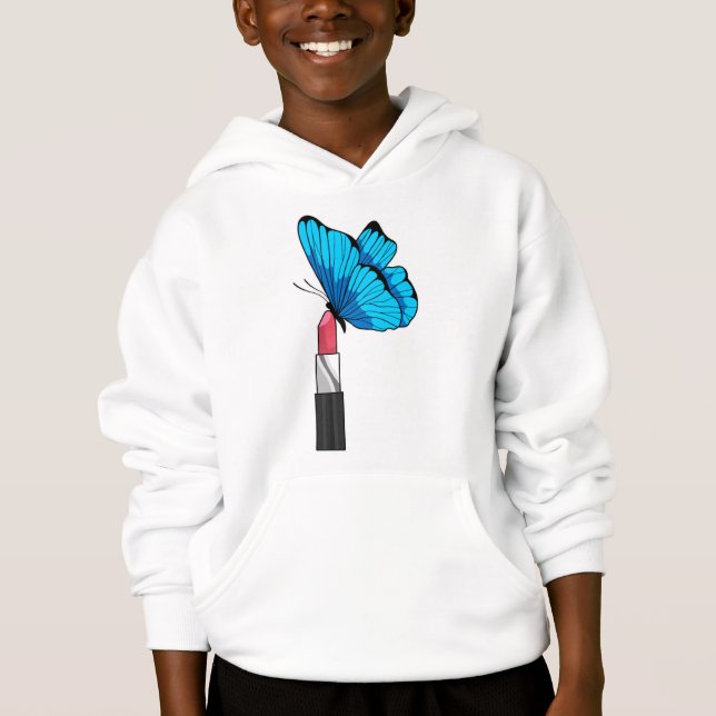 Schmetterling mit Lipstick Hoodie (Vorderseite)