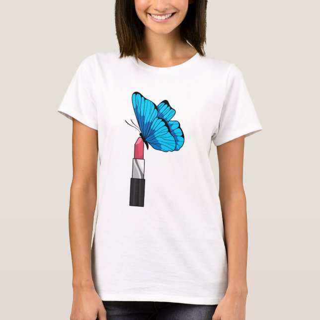 Schmetterling mit Lipstick T-Shirt (Vorderseite)