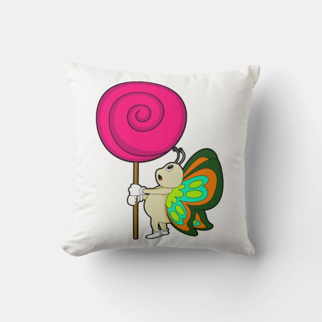 Schmetterling mit Lollipop Kissen (Vorderseite)