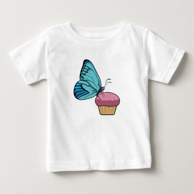 Schmetterling mit Muffin Baby T-shirt (Vorderseite)