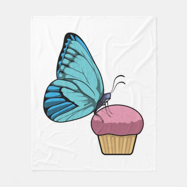 Schmetterling mit Muffin Fleecedecke (Vorderseite)