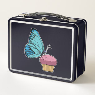 Schmetterling mit Muffin Metall Brotdose