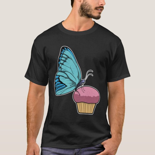 Schmetterling mit Muffin T-Shirt (Vorderseite)