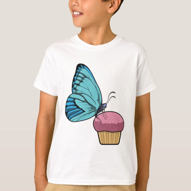 Schmetterling mit Muffin T-Shirt (Vorderseite)