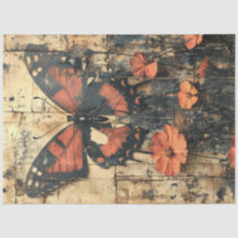 Schmetterling mit orangefarbenen Blume
