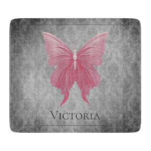 Schmetterling mit pinken Juwelen Schneidebrett