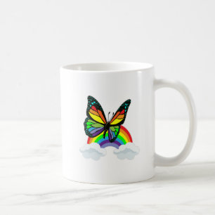 Schmetterling mit Regenbogen Kaffeetasse