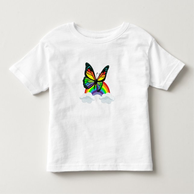 Schmetterling mit Regenbogen Kleinkind T-shirt (Vorderseite)