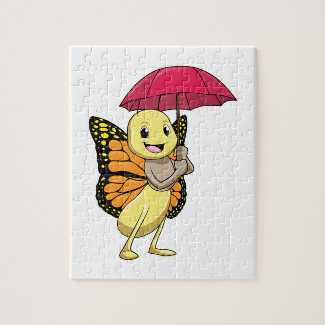 Schmetterling mit Regenschirm (Vertikal)