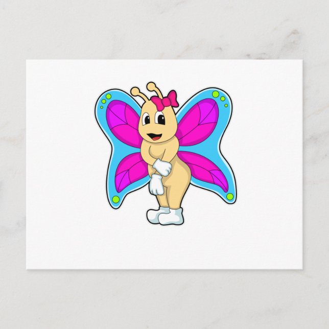 Schmetterling mit Ribbon Postkarte (Vorderseite)