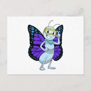 Schmetterling mit Schutzbrille Postkarte