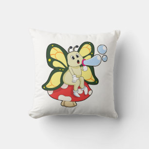 Schmetterling mit Seifenblasen Kissen