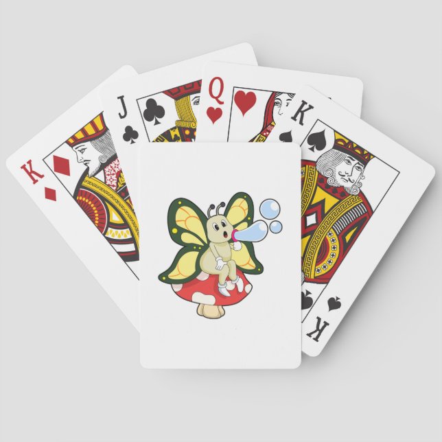 Schmetterling mit Seifenblasen Spielkarten (Rückseite)