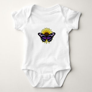 Schmetterling mit Sonnenblume Baby Strampler