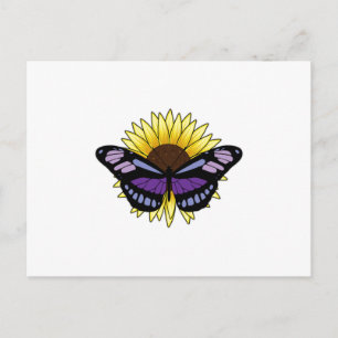 Schmetterling mit Sonnenblume Postkarte