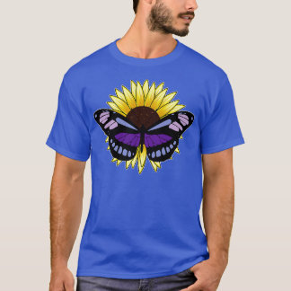 Schmetterling mit Sonnenblume T-Shirt