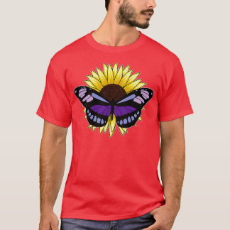 Schmetterling mit Sonnenblume T-Shirt