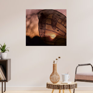 Schmetterling mit Sonnenuntergang durch Shirley Poster