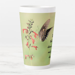 Schmetterling mit Verse über Gottes Stärke Milchtasse