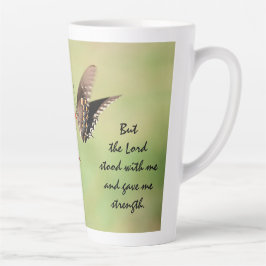 Schmetterling mit Verse über Gottes Stärke Milchtasse