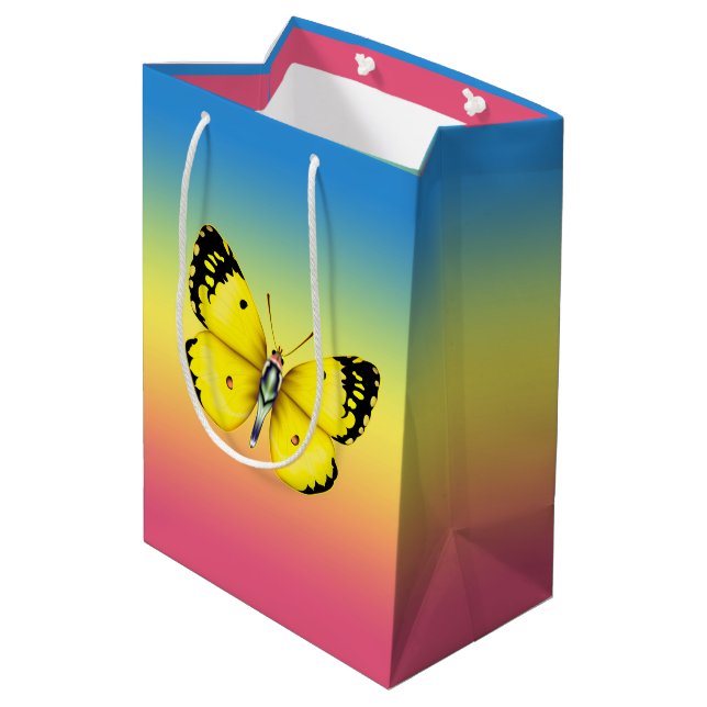 Schmetterling Mittlere Geschenktüte (Rückseite Schrägansicht)