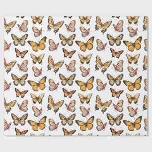 Schmetterling Nahtloses Muster. Monarch Butterfly Geschenkpapier