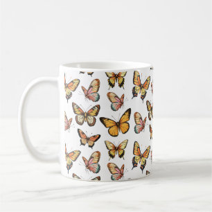 Schmetterling Nahtloses Muster. Monarch Butterfly Kaffeetasse