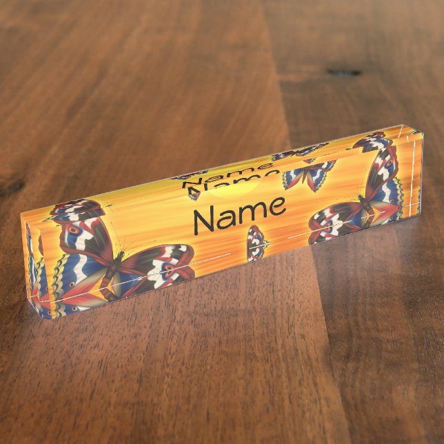 Schmetterling Namensplakette (Seite)