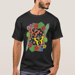 Schmetterling Natur Blumenblüten Gartenarbeit Flor T-Shirt