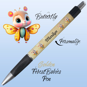 Schmetterling, Niedlicher Whimsical Girl Character Kugelschreiber