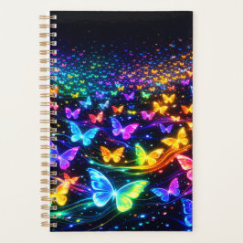 Schmetterling Notizblock neon Planer