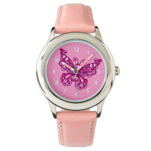 Schmetterling nummerierte Mädchenuhr Armbanduhr